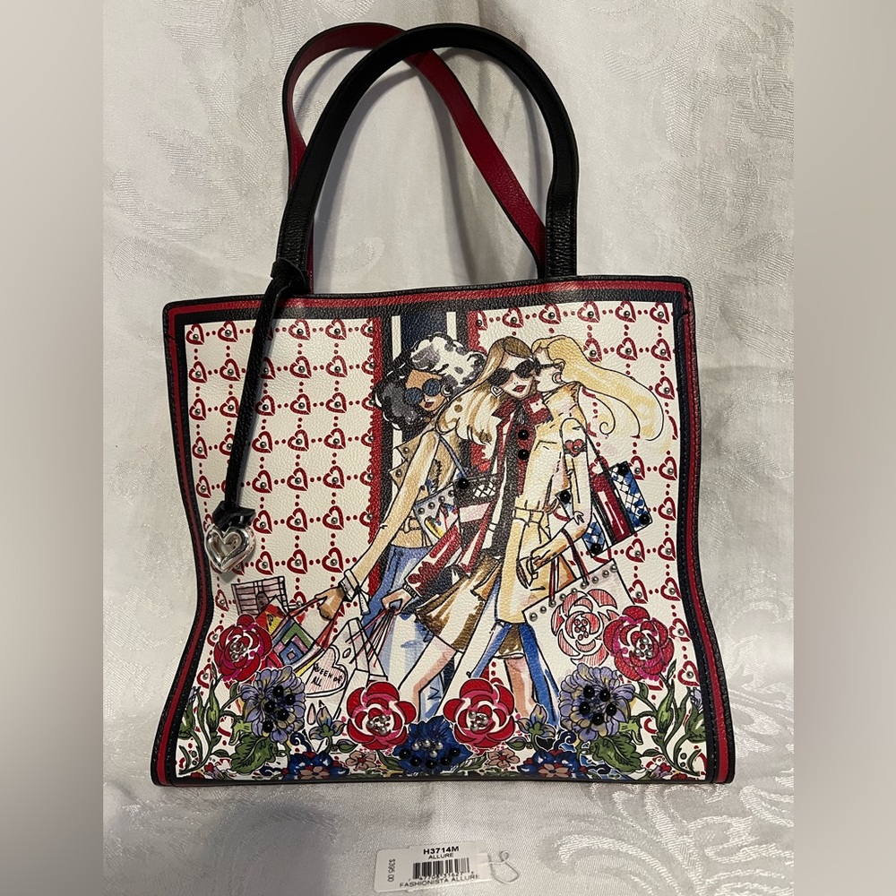 Brighton Fashionista Allure embellished pebbled leather shopping tote bag